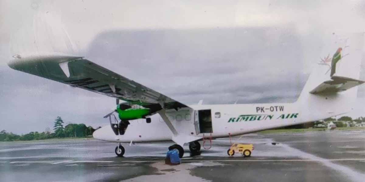 Pesawat Rimbun Air Seri 300 PK OTW sebelum jatuh di Bukit Bilogai, Sugapa Kabupaten Intan Jaya. Foto: Humas Polda Papua
